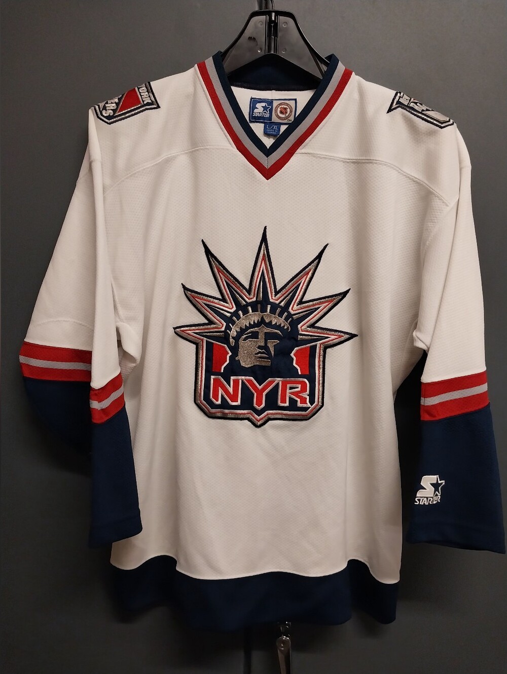 Starter Vtg. Ny Rangers Lady Liberty Alt. Jersey Size L/Xl